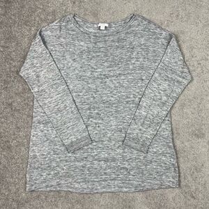 Pure Jill Women’s Small Petite Grey Long Sleeve Pullover Sweater Scoop Neck